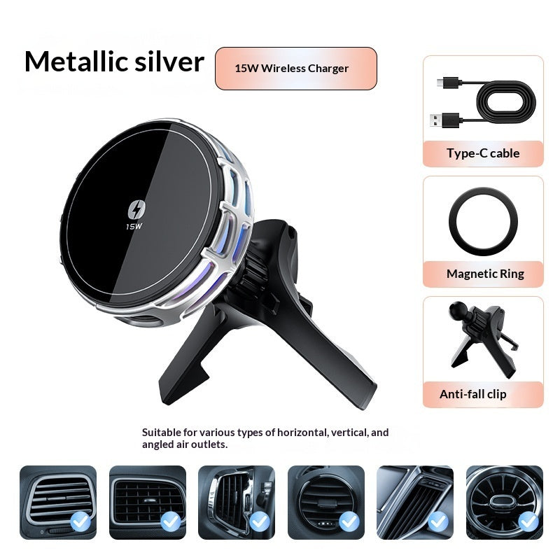 15W kabellose Ladehalterung mit Magnet – Handyhalterung fürs Auto mit Spiegeloberfläche