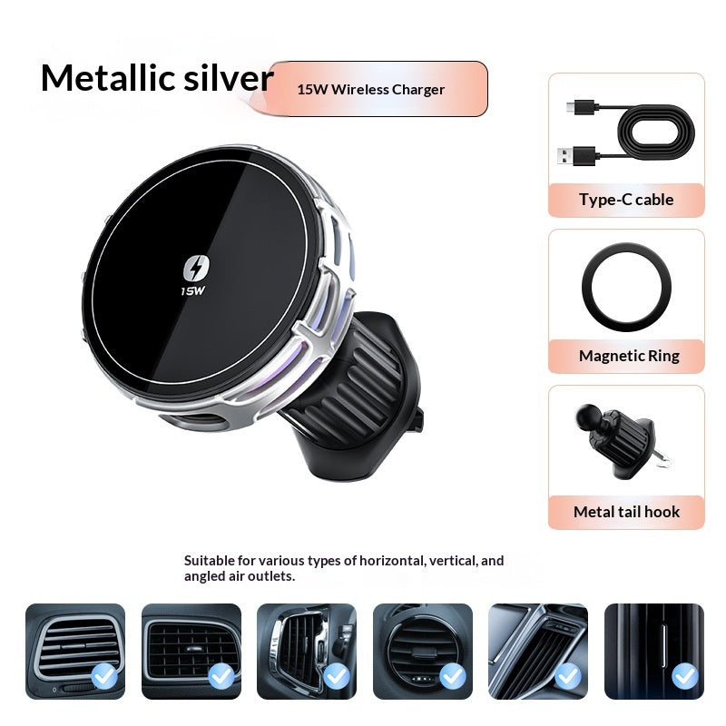 15W kabellose Ladehalterung mit Magnet – Handyhalterung fürs Auto mit Spiegeloberfläche